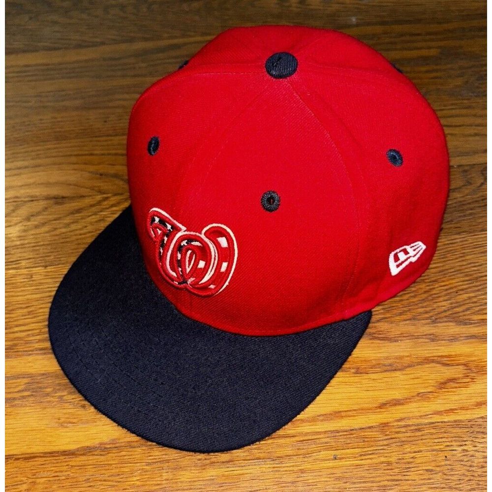 Washington Nationals New Era 59 Fifty Cap Hat 6 1/2 USA Red Blue MLB On Field